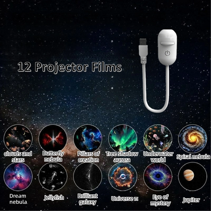 2-in-1 Mini Galaxy Star Projector Night Light – Starry Sky Ambient Lamp for Bedroom Sleep & Decoration