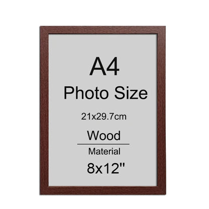 A4 Wood Photo Frame 1/2/3PCS 8x12inch Black White Brown Certificates Frame Picture Frame Log Color Home Decor Poster Frame