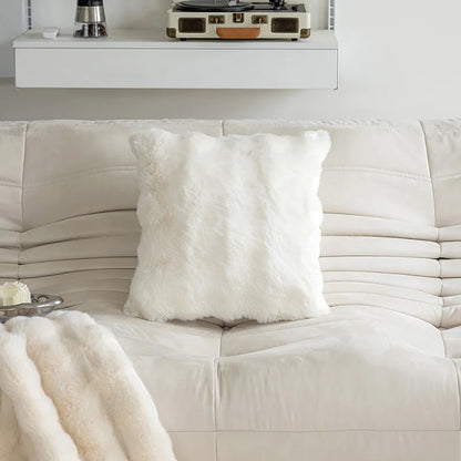 Imitation Rabbit Fur Bubble Velvet Pillow Solid Color Plush Living Room Sofa Cushion Study Bedroom Model Room Decorative Pillow