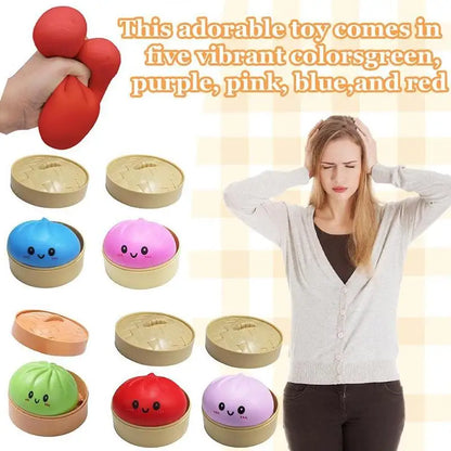 Cute Squishy Dumpling Ball Simulation Stress Relief Toy Soft Slow Rebound for School Office Desk Relaxation