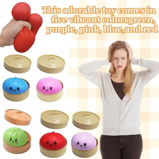 Cute Squishy Dumpling Ball Simulation Stress Relief Toy Soft Slow Rebound for School Office Desk Relaxation