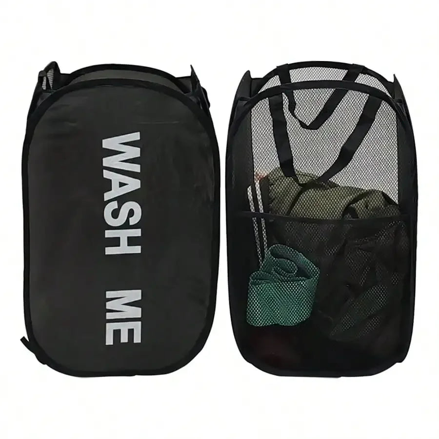 Pop-Up Mesh Laundry Hamper — Collapsible & Portable