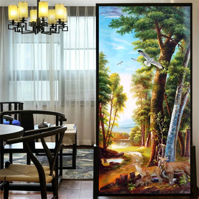 Decorative Privacy Window Film — Frosted Forest Design