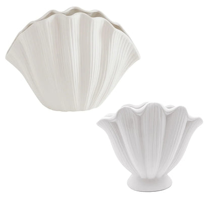 Shell Ceramic Vase Dried Flowers Handmade Vases for Home Decoration