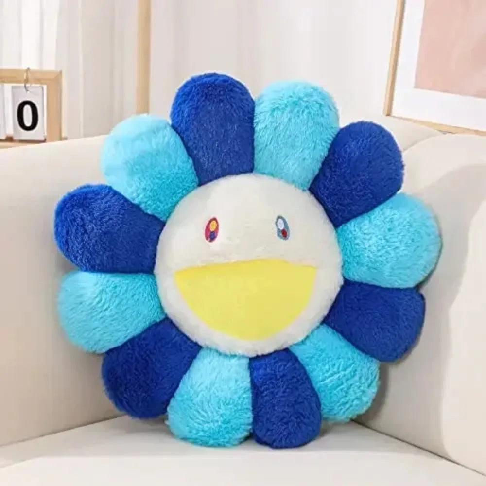 Cute Flower Plush Cushion Aesthetic Rainbow Floral Stuffed Pillow Sofa Decorative Pillow Office Back Stuffed Cushion Decor Gift