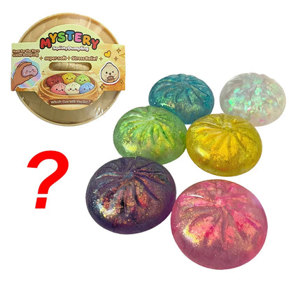 Giant Simulation Steamed Stuffed Bun Glitter Dumpling Squishy With Box Dumplings Sensory Squeeze Toy Kids Gift For Stress Relief