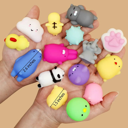 10pcs Random Mini Squishy Mochi Squishy Toy Party Favors Kawaii Animal Squishy Stress Toy Unicorn Piggy Cat Toy for Kid Girl Boy