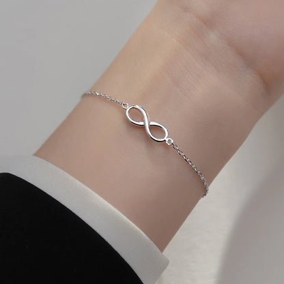 Fashion Geometry Infinite Charms Bracelets Bangles for Women Silver Golden Color Link Chain Lobster Clasps Bracelet Gift Jewelry