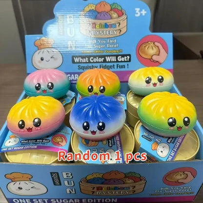 Mysteries Rainbow Squishy Dumplings Ornament Slow Rising Stress Relief Fidget Toys Desk Accessories Party Gift For Kids Adults