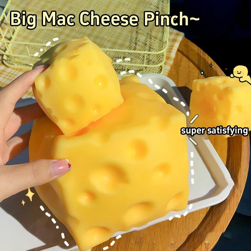 5/7Cm Giant Cheese Squeeze Toy Extra Large Size Cheese Squishy Fidget Toys Slow Rebound Shapeable Venting Ball Adults Gifts