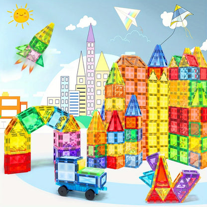 Magnetic Building Blocks Toy Magnetic Tiles, Ideal for Parent-Child Interaction, Learning and Creative Play, Back-to-School Gift