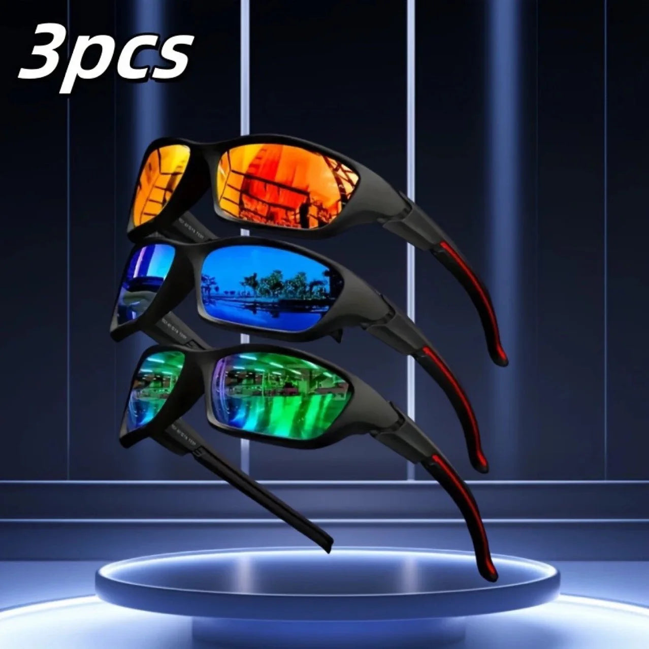 1/3pcs Advanced Cool Fantasy Surround Fashion Glasses,Men's and Women's Outdoor Sports,Cycling,Fishing,Hiking Sunglasses