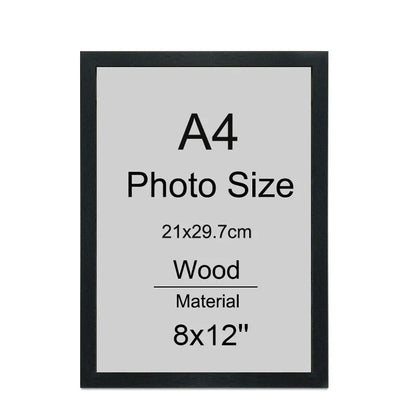 A4 Wood Photo Frame 1/2/3PCS 8x12inch Black White Brown Certificates Frame Picture Frame Log Color Home Decor Poster Frame