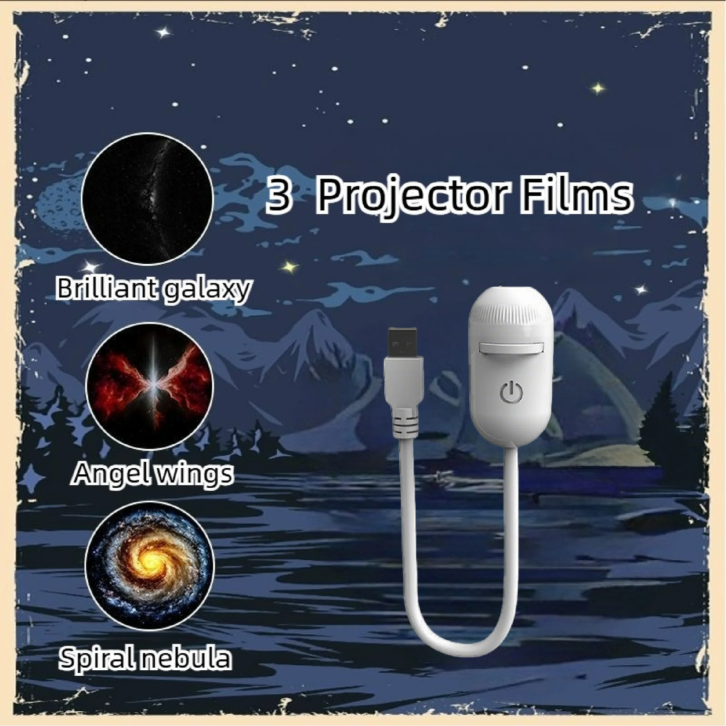 2-in-1 Mini Galaxy Star Projector Night Light – Starry Sky Ambient Lamp for Bedroom Sleep & Decoration