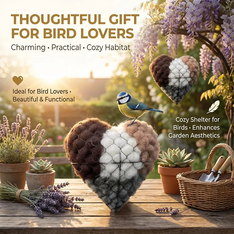 Handmade Heart Bird Nest — Outdoor Garden Decor