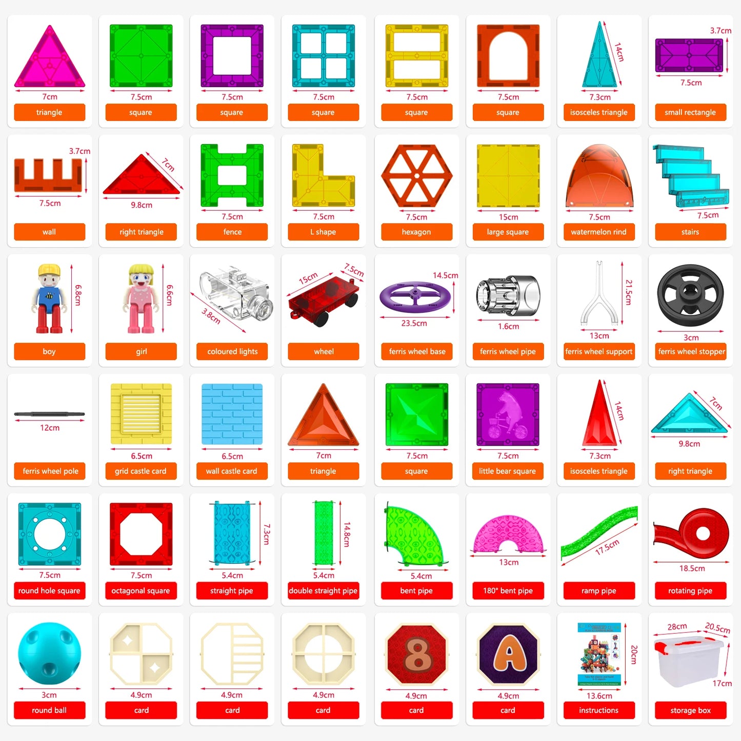 Magnetic Tiles Magnetic Building Blocks Construction Set Magnet Tiles Children Montessori Educational Toys For Boy Girl Kid Gift