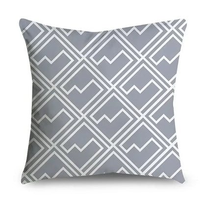 Gray Striped Geometric Double-sided Printed pillow cover Short plush Suitable living rooms bedrooms sofas throw cushion cover