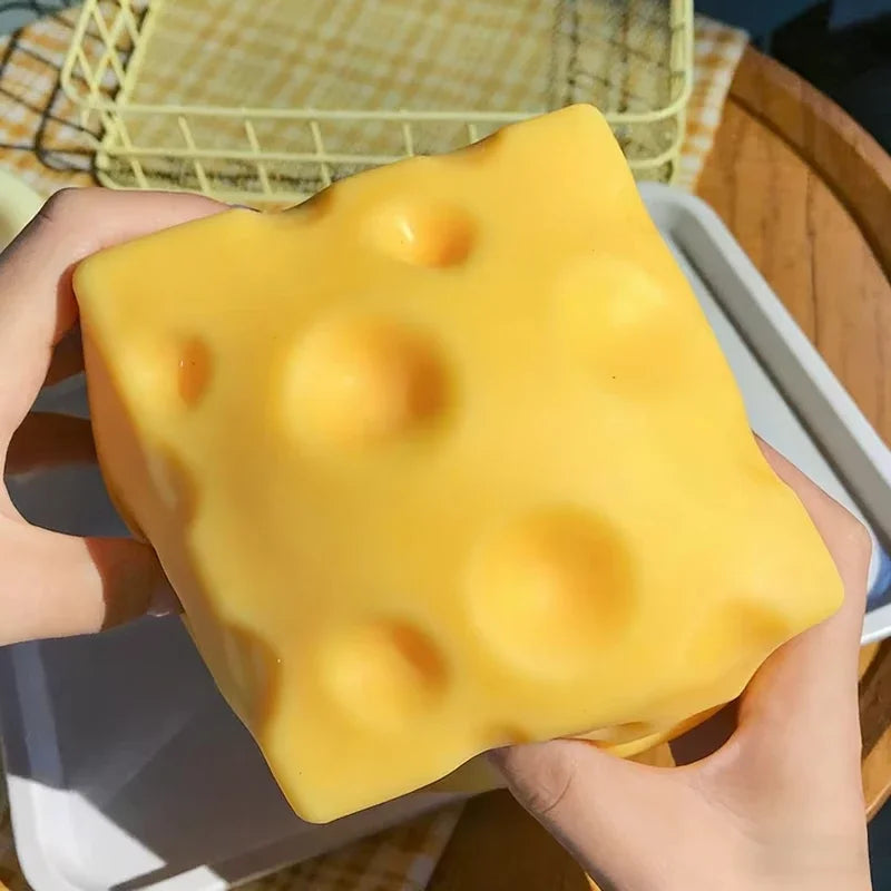 5/7Cm Giant Cheese Squeeze Toy Extra Large Size Cheese Squishy Fidget Toys Slow Rebound Shapeable Venting Ball Adults Gifts