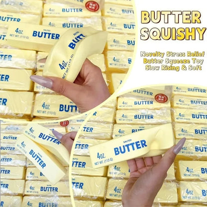 Squishy Elastic Butter Stick Fidget Toy Cheese Shape Stress Relief Game Funny Decompression Prank Squeeze Toy for Anxiety Relief