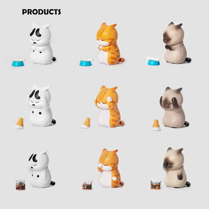 Thinking Cat Blind Box Cute Angry Orange Cat Mini Figures Kawaii Desk Decor Car Ornament Mystery Box Gift for Girls Birthday ﻿