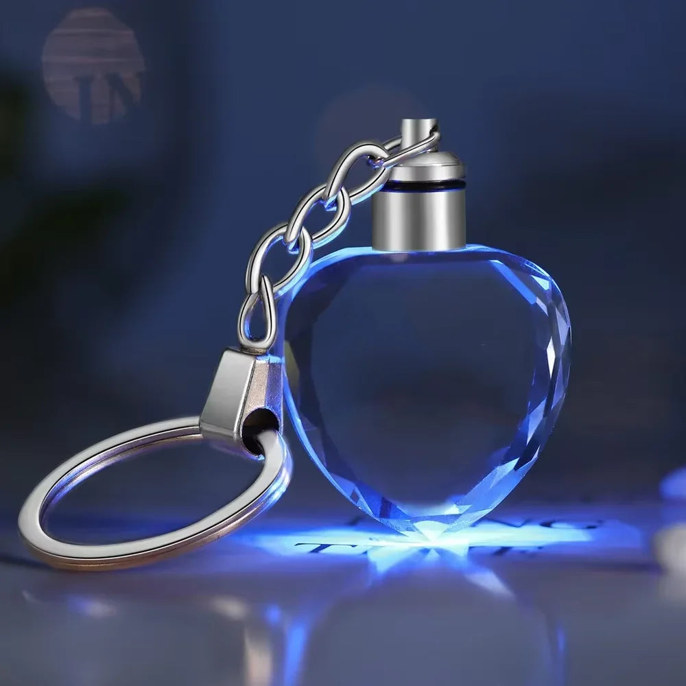 K9 Crystal Keyring with LED Light inside Crystal Blank Key Ring Commemorative Pendant Souvenir for Luminous Interior Accessories