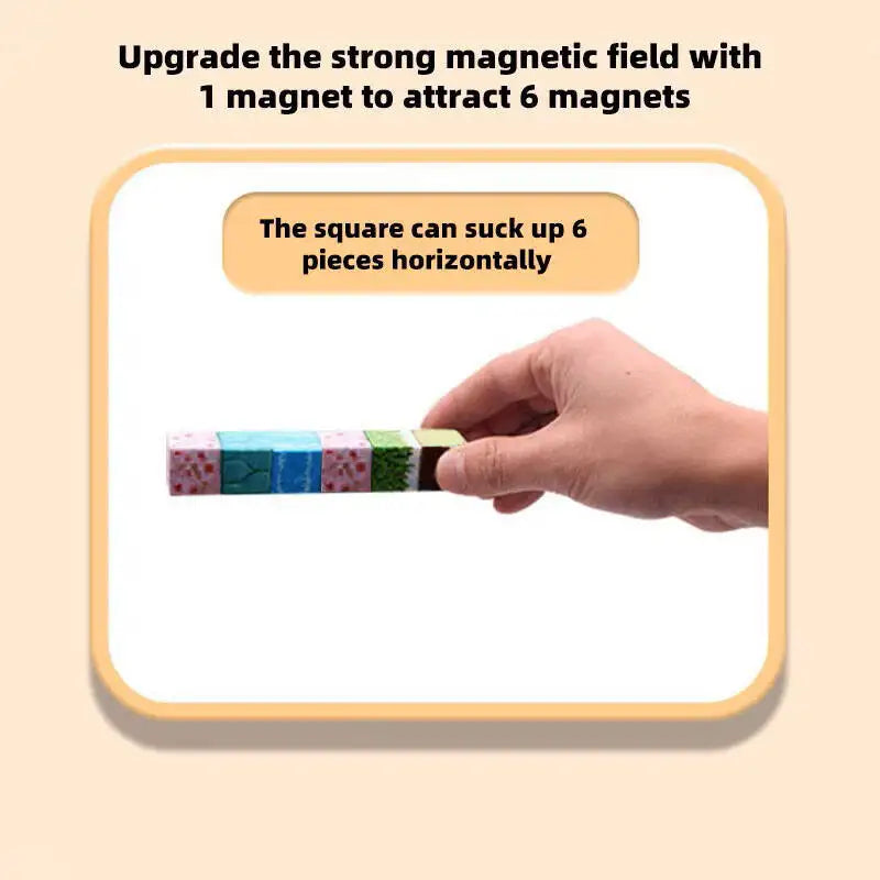 Magnetic Building Blocks Montessori STEM Educational Sensory Toys for Mine World Kids Boys Girls Ages 3+ DIY Magnet Cube Gift