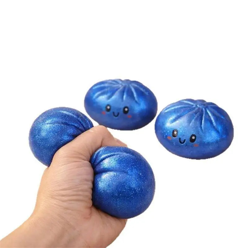 ^1Pcs Glitter Dumpling Squishy With Box Dumplings Sensory Squeeze Toy Simulated Food Decompression Toys For Stress Relief