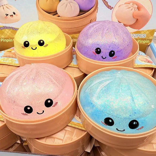 ^Oversized Rainbow Dumpling Squishies Soft Slow Rebound Sensory Squeeze Toy Relief Anxiety Fidget Stress Ball For ADHD Autism