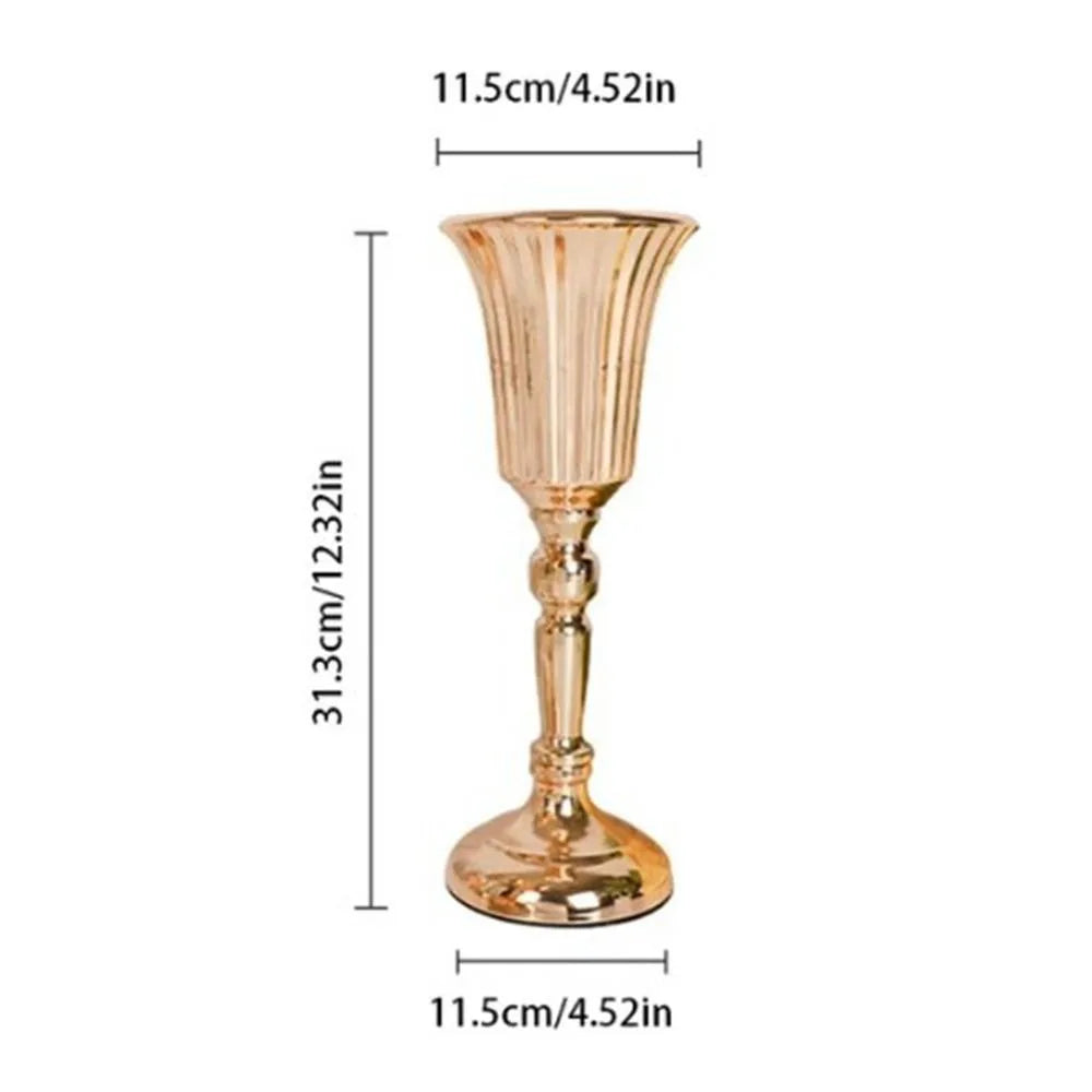 Table Gold Iron Vase Candle Holder Arrangement Wedding Flower Centerpiece Vase Wedding Props Vase Home Decoration Furnishings