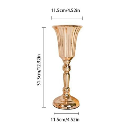 Table Gold Iron Vase Candle Holder Arrangement Wedding Flower Centerpiece Vase Wedding Props Vase Home Decoration Furnishings