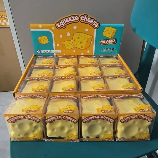 7CM 2026 New Hot Decompression Soft Cheese Block-Yellow, Plastic Decompression Toy with Squeezing Function Gifts