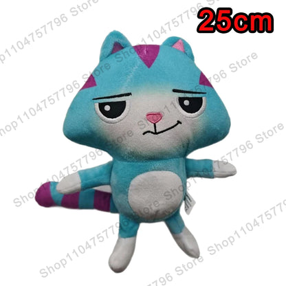 8pcs New Gabbys doll house Plush keychain Toy Mercat Cartoon Stuffed Animals Smiling Cat Car Cat Hug Gaby Girl Birthday Gift