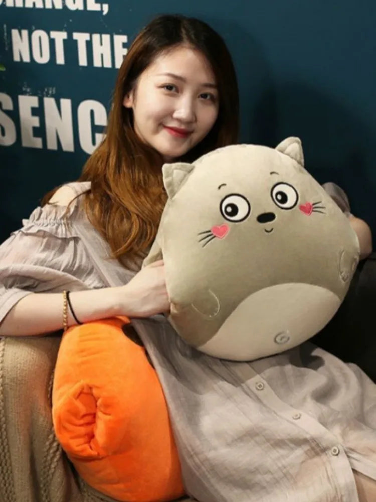 3 In1 Stuffed Hand Warmer Bag Cartoon Animal Pillow Blanket Cute Cushion Blanket Home Car Travel Pillow for Children Girl Gift