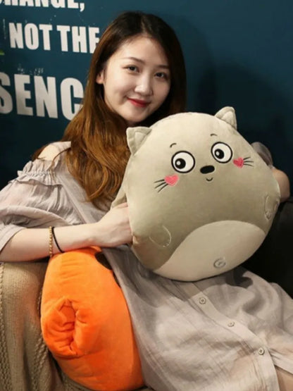 3 In1 Stuffed Hand Warmer Bag Cartoon Animal Pillow Blanket Cute Cushion Blanket Home Car Travel Pillow for Children Girl Gift