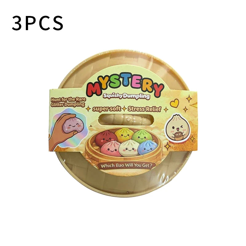 Giant Simulation Steamed Stuffed Bun Glitter Dumpling Squishy With Box Dumplings Sensory Squeeze Toy Kids Gift For Stress Relief