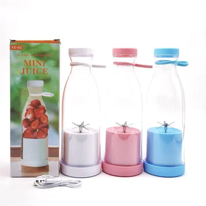 420ml Electric Juicer Mini Wine Bottle Blender Fruit Mixers 6 Blades Charging Juicer Cup Small Household Portable Juicer Blender