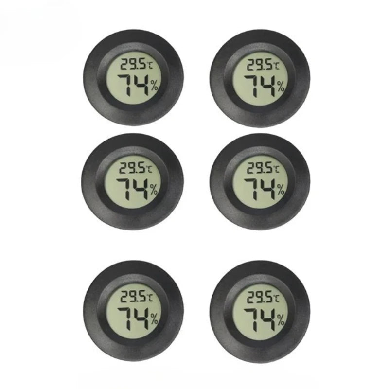 1/6PCS Mini Hygrometer Thermometer Fahrenheit or Celsius Meter Digital LCD Monitor Indoor Room Round Humidity Temperature Gauge
