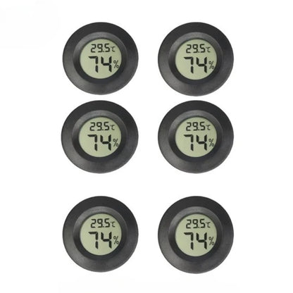 1/6PCS Mini Hygrometer Thermometer Fahrenheit or Celsius Meter Digital LCD Monitor Indoor Room Round Humidity Temperature Gauge