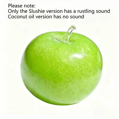 Green Apple Slushie Squishy Fidget Toy Crunchy Moldable Non-Bounce Sensory Stress Reliever Medium Grip Strength Slow Rising Gift
