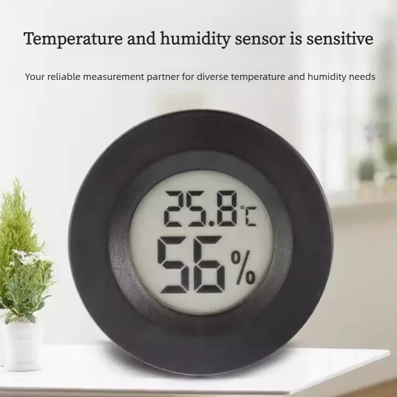 1/6PCS Mini Hygrometer Thermometer Fahrenheit or Celsius Meter Digital LCD Monitor Indoor Room Round Humidity Temperature Gauge
