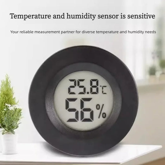 1/6PCS Mini Hygrometer Thermometer Fahrenheit or Celsius Meter Digital LCD Monitor Indoor Room Round Humidity Temperature Gauge