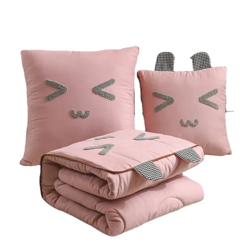 Car Cushion 2-in-1 Pillow Blanket Multi-Functional Sanding Cartoon Pillow Quilt Pillow Blanket