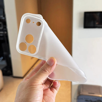 Ultra Thin Matte Translucent Soft TPU Case For iPhone 17 Pro Max Air 16 15 14 Plus 13 12 Button Camera Full Protection Slim Cove