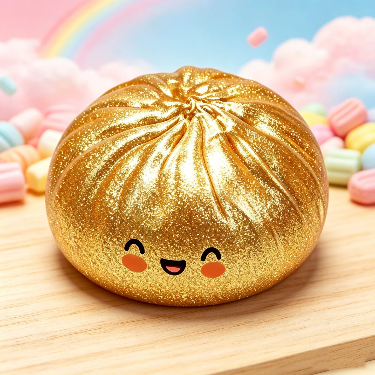 Glitter Dumpling Squishes Stress Balls 2026 Viral Fidget Toy Colorful Simulation Steamed Bun Decompression Toy for Anxiety