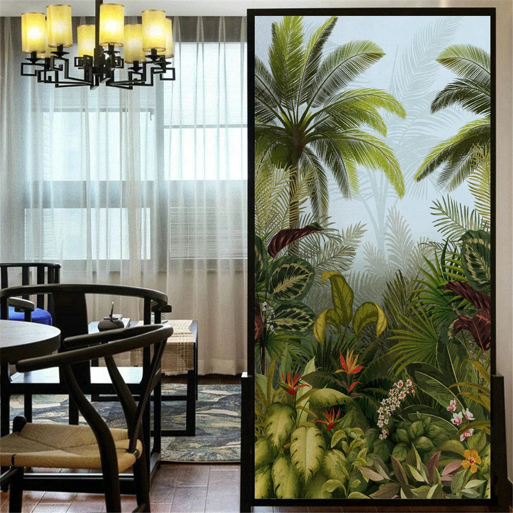 Decorative Privacy Window Film — Frosted Forest Design