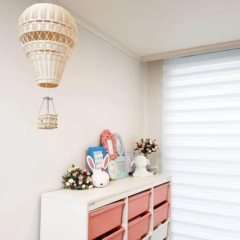 Rattan Hot Air Balloon — Handwoven Wall Decor