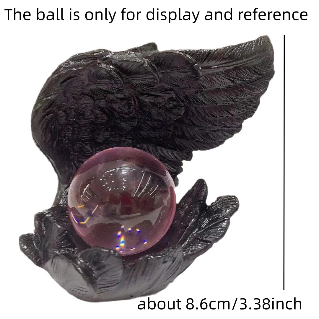 1pc Creative angel wings, resin handcrafted crystal ball base, desktop decoration, glass ball seat, display item base