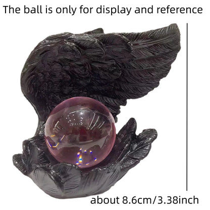 1pc Creative angel wings, resin handcrafted crystal ball base, desktop decoration, glass ball seat, display item base