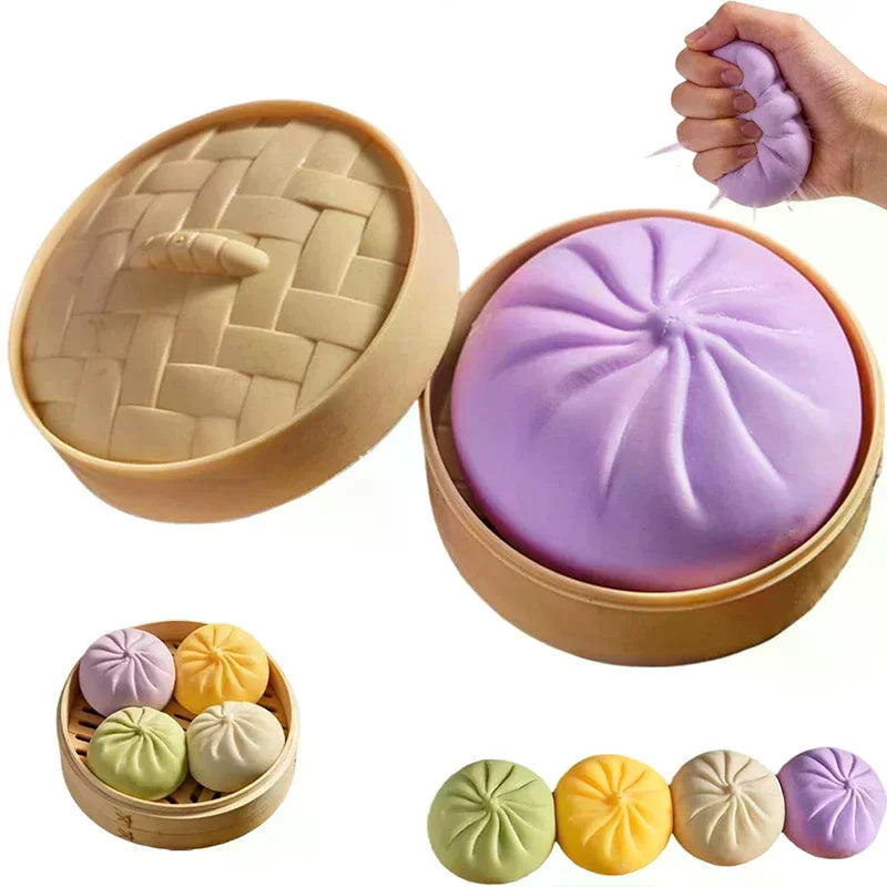 Giant Dumpling Soft Toys Anxiety Relief Fidget Simulation Food Steamed Stuffed Bun Squeeze Decompression Stress Toy