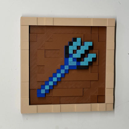 3D Printing 17.5cm Pixel Item Display Frame Magnetic Wall Decor Retro Game Style Collectible Desk Ornament Gift